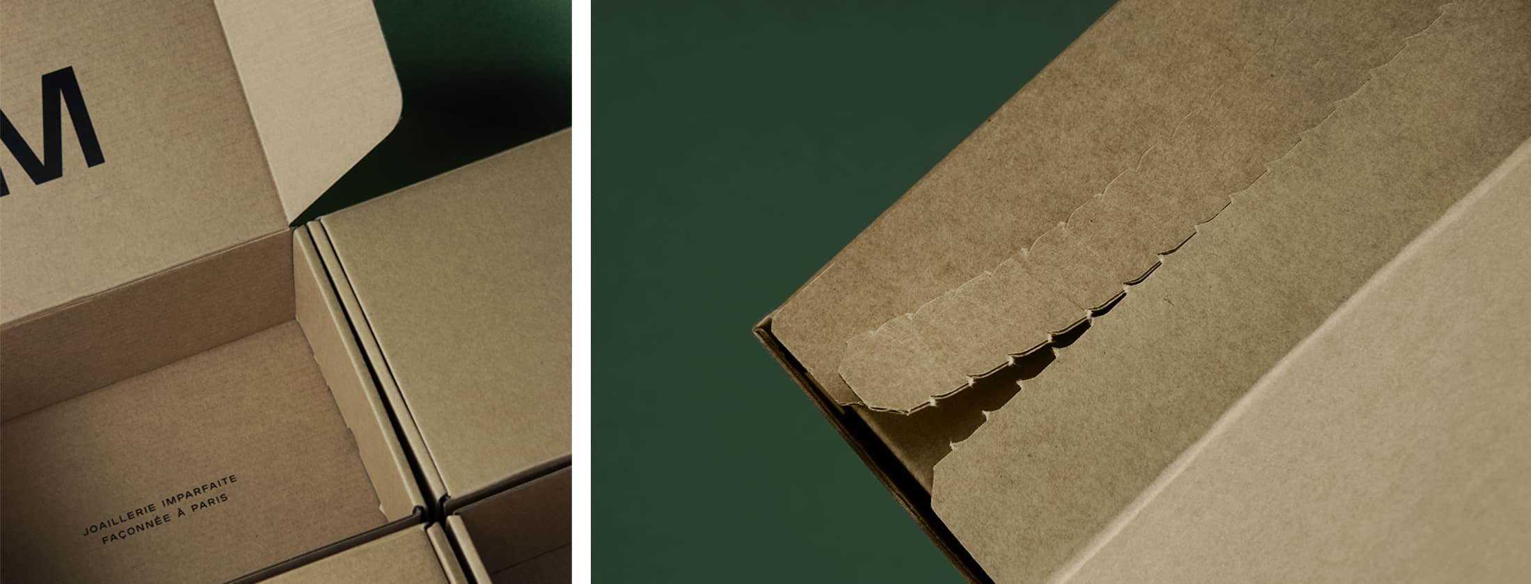 Boite d'expédition en carton ondulée solide et sur-mesure avec bande déchirable pour une expérience d'unboxing